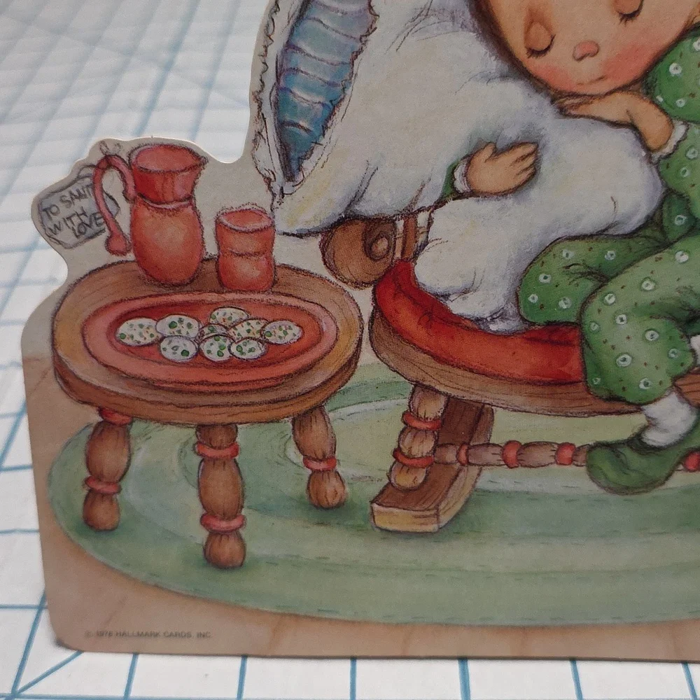 Vintage‎ Christmas Die Cut Decoration Sleeping Child 1978 Hallmark